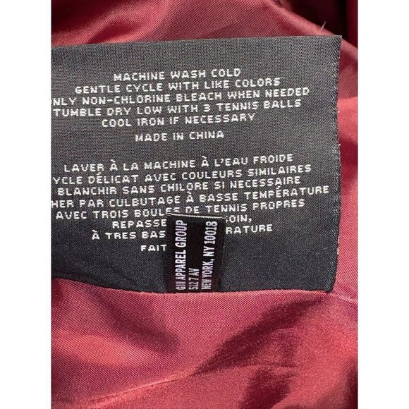 Marc New York Burgundy Down Filled Quilted Puffer Coat Women's Large Luxury - Picture 12 of 12